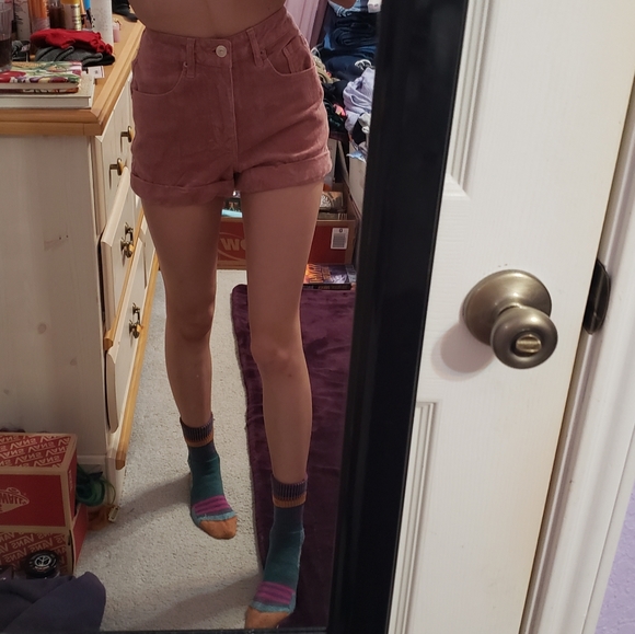 Forever 21 Pants - Forever 21 High Waisted Pink Corduroy Shorts